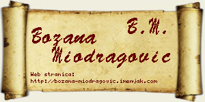 Božana Miodragović vizit kartica